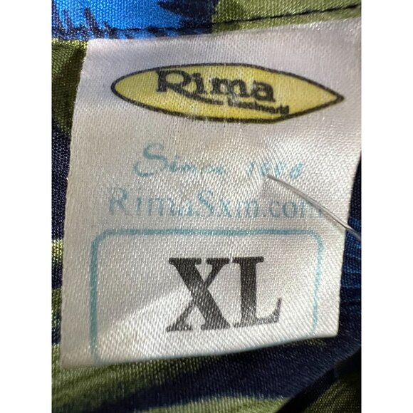 Rima Vintage Tropical Hawaiian Short Sleeve Shirt  Size XL Blue   Terivoile - Picture 5 of 16